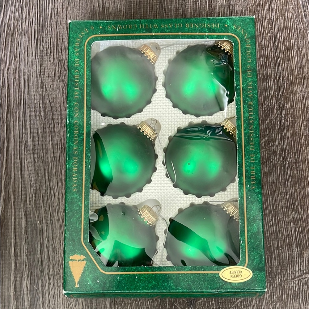 Elegant Green Glass Holiday Ornaments